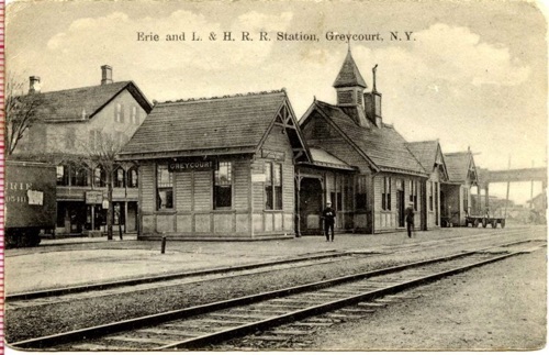 Erie and LHRR Station, Greycourt, N.Y. . June 10, 1909 chs-004790